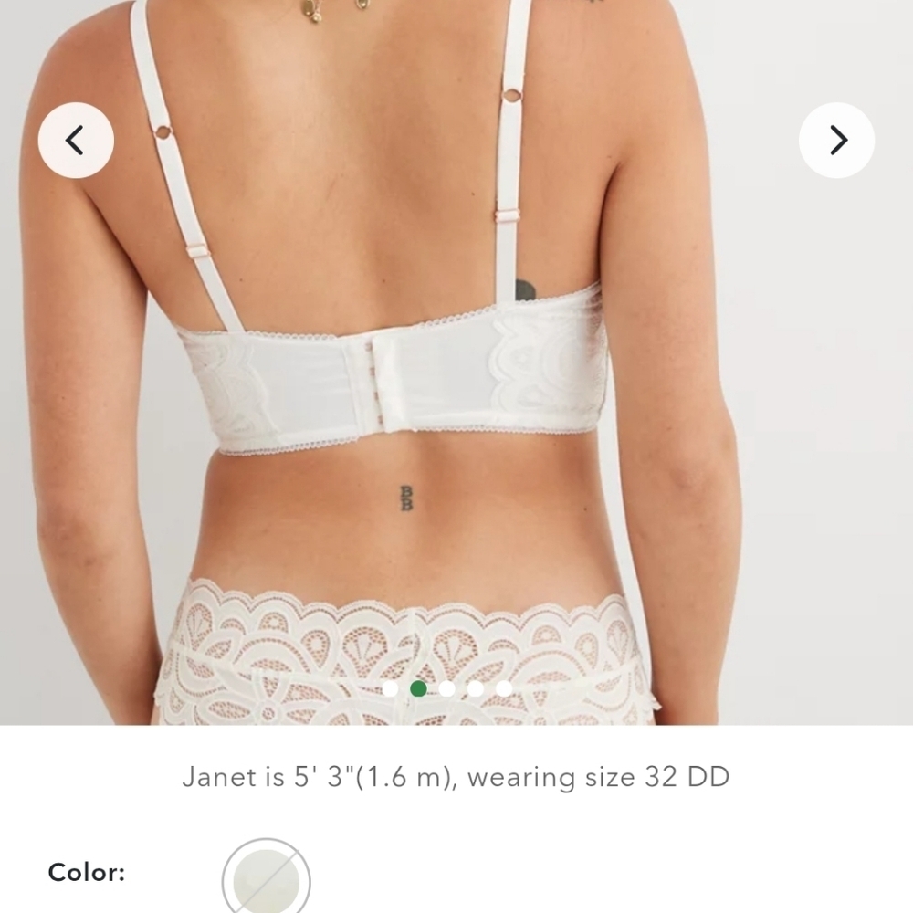 Aerie Show off Plunge White Lace Underwire Bra NEW 34C - Picture 3 of 9